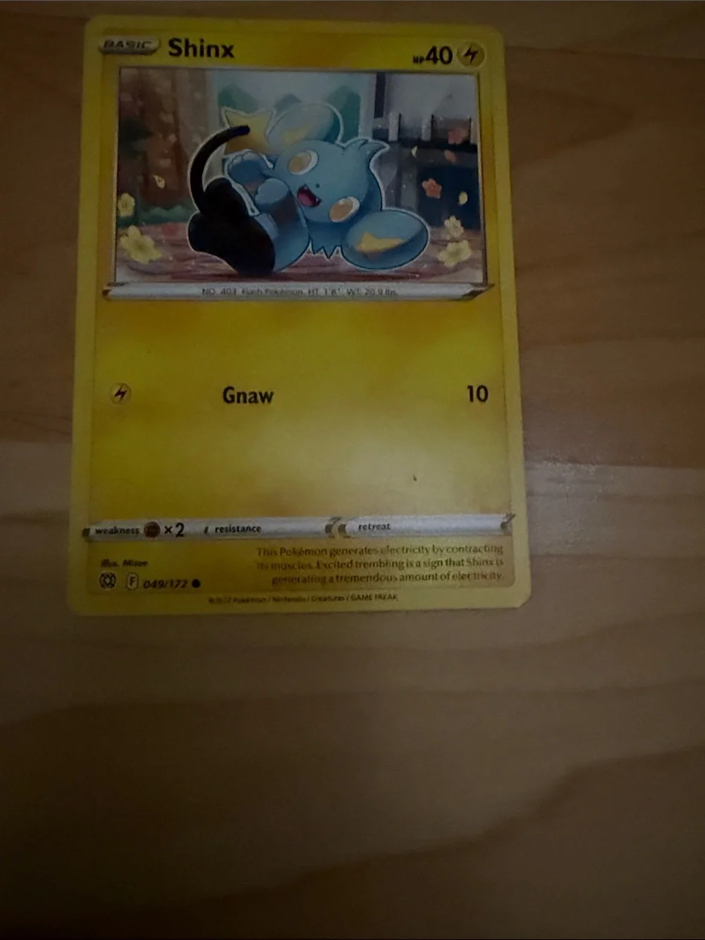 Pokemon Shinx Trading Card – Yellow